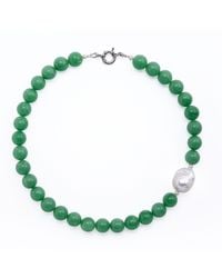 Silver Moon - Sterling Necklace Whisper With Gemstones, Natural Seed Pearls And Baroque Pearl - Lyst