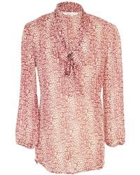 Jennafer Grace - Brick Leopard Tie Blouse - Lyst