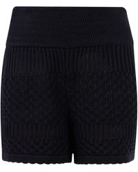 Peraluna - Iris Openwork Knit Pure Organic Cotton Shorts - Lyst