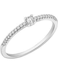 Diamonbliss - Round Cut Dainty Solitaire Ring - Lyst