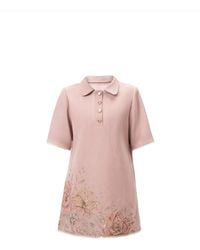 Rondooz - Hand Painted Corduroy Shift Mini Dress With Hand Applied Embellishment - Lyst