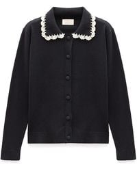 Peraluna - Laila Flat Knit Polo-Neck Cardigan - Lyst