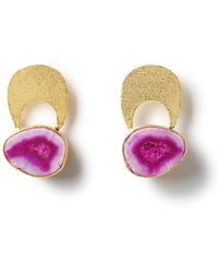 YAA YAA LONDON - Quietly Confident Fuchsia Agate Crystal Earrings - Lyst