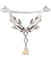 NASI SILVER - Two Wishes Wishbone Ring- Opal - Lyst