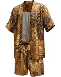 ORIGIN OF HEARTS - Neutrals Aumi & Summer Satin Kimono Co-Ord - Lyst