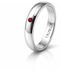 Unaloe - Smooth Sterling Band Ring With Ruby: A Symbol Of Inner Strength - Lyst