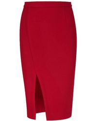 Conquista - Dark Faux Mouflon Pencil Skirt - Lyst