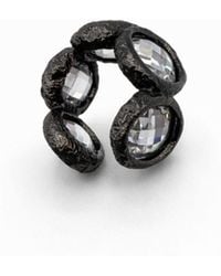 Jagged Halo Jewelry - Crown Crystal Ear Cuff Rhodium - Lyst