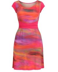 Conquista - Print Tie Waist Dress - Lyst