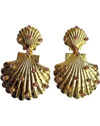 Laura Gray - Crystal Shell Earrings - Lyst