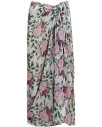 Nur Karaata - Dianella Rose Pareo Skirt - Lyst
