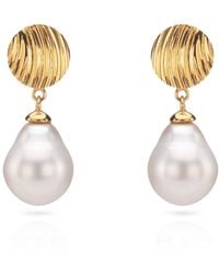Augustine Jewels - Shell And Baroque Pearl Short Drop Earrings - Lyst