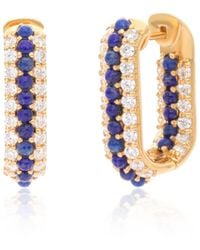 Preeti Sandhu - Summer Sparkle U-Shaped Lapis Lazuli Vermeil Hoops - Lyst
