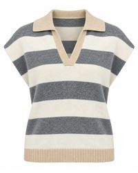 Luella Fashion - Neutrals Forfar Cashmere Blend Collared Tank Top & Ivory - Lyst