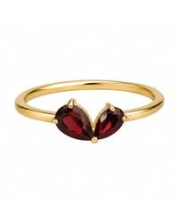 Belinda Jewelz - Garnet Heart Toi Et Moi Birthstone Ring - Lyst
