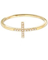 KAMARIA - Cross Ring With Diamonds - Lyst