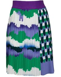 Lalipop Design - Knee-length Pleated Skirt With Wavey & Polka Dot Print - Lyst