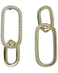 Reeves & Reeves - Sparkly Gold Plate Paperclip Earrings - Lyst