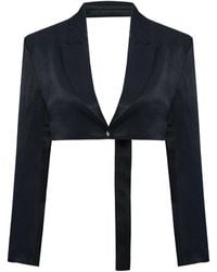 Pcfg - Linen Blend Crop Shiny Woven Jacket - Lyst