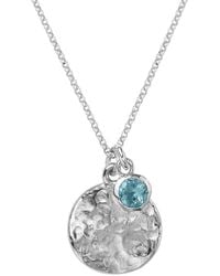 Dower & Hall - Hammered Disc & Topaz Array Pendant - Lyst