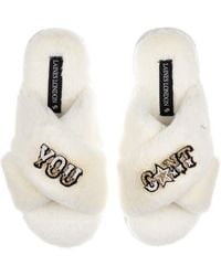 Laines London - Neutrals Classic Laines Slippers With You Cunt Brooches - Lyst