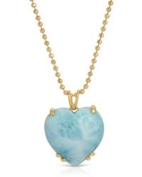 Glamrocks Jewelry - Larimar Puffy Heart Necklace - Lyst