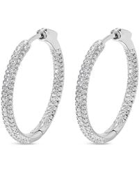 SALLY SKOUFIS - Pursuit Pave Hoops Petite With Made Cz Diamond Stimulant - Lyst