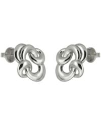 Gutta Design - Knot Earring Rhodium Plated - Lyst