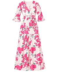 Yumi' - Blossom Print Maxi Wrap Dress - Lyst