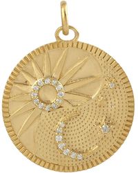 Artisan - 14k Yellow Gold In Pave Diamond Star With Sun & Moon Charm Pendant - Lyst