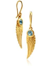 Moon London - Angel Wing Topaz Earrings - Lyst