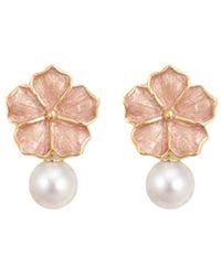 Agora Jewellery - Bavella Mini Round Pearl Earrings - Lyst
