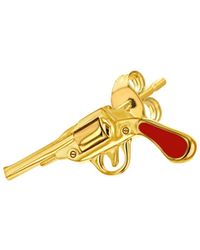 True Rocks - Enamel &18Kt Plated Retro Pistol Stud - Lyst