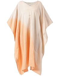 Heritagemoda - Neutrals Organic Silk Cotton Kaftan Dress - Lyst