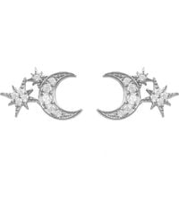 LÁTELITA London - Moon & Starburst Small Stud Earrings Silver - Lyst