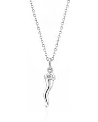 Unaloe - Sterling Italian Horn Necklace With Sculptural Hat Detail - Lyst