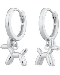 Scream Pretty - Balloon Dog Charm Hoop Earrings - Lyst