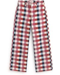 Thinking Mu - Check Cheshire Serena Straight Trousers - Lyst