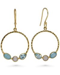 Isla Silver - Vermeil Multi-Gemstone Hoop Earrings - Lyst