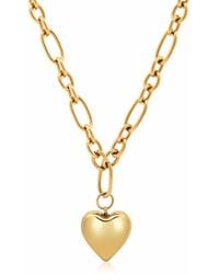 Nialaya - Cable Choker With Chunky Heart Pendant - Lyst