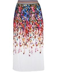 Lalipop Design - Floral Print Pleated Midi Skirt – Recycled Fabric - Lyst