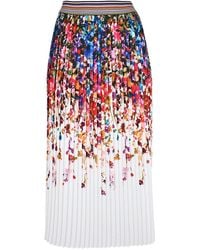 Lalipop Design - Floral Print Pleated Midi Skirt – Recycled Fabric - Lyst