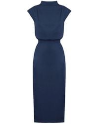 UNDRESS - Tessa Royal Short Kimono Sleeves Midi Dress - Lyst