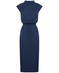 UNDRESS - Tessa Royal Short Kimono Sleeves Midi Dress - Lyst