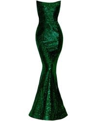 Angelika Jozefczyk - Merlin Sequin Evening Gown Emerald - Lyst