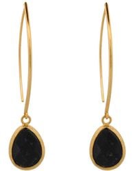 Ebru Jewelry - Onyx Gemstone & Dangle Earring - Lyst