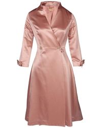 Santinni - 'astor' 100% Wool & Silk Dress Coat In Rosa - Lyst