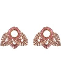 Lavish by Tricia Milaneze - Rose Quartz Mix Mermaid Mini Posts Handmade Crochet Earrings - Lyst