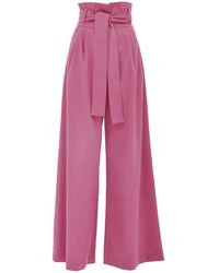 Julia Allert - High Waist Long Wide Leg Trousers Pink - Lyst