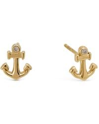 Dolcetto Designs - Spes Anchor Stud Earrings - Lyst
